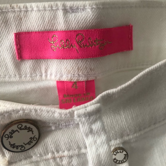 Lilly Pulitzer white embroidered hem jeans size 4 - Picture 3 of 6